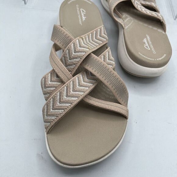 Clarks CloudSteppers Mira Isle Sand Textile Women's Sandals Size 10 Slide - Picture 10 of 10